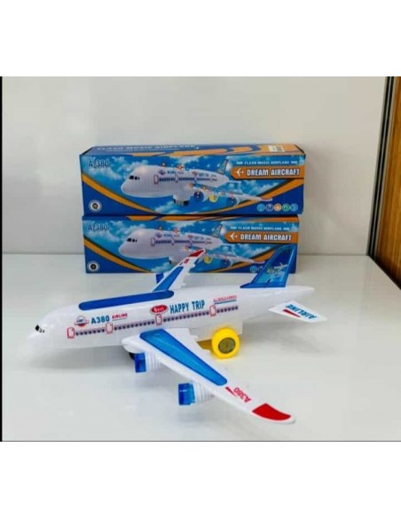 KUT.PİLLİ SESLİ IŞIKLI YOLCU UÇAĞI 30CM ÇARP-DÖN