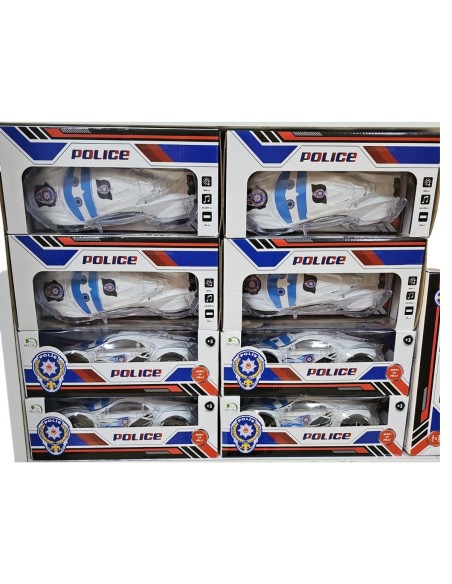 KUT.PİLLİ SESLİ IŞIKLI PARLAK POLİS ARABASI ÇARP DÖN 23CM