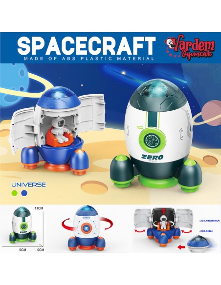 STANDLI Sürtmeli Astronotlu Uzay Roketi