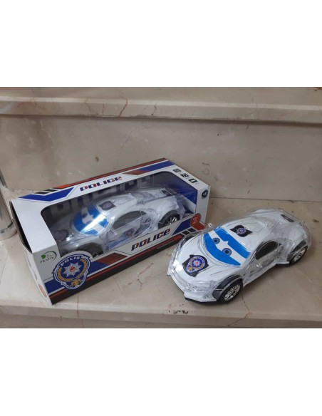 KUT.PİLLİ SESLİ IŞIKLI PARLAK POLİS ARABASI ÇARP DÖN 23CM