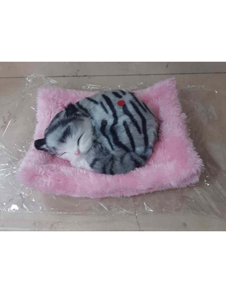 PVC'DE SESLİ YATAN KEDİ MİNDERLİ 15CM