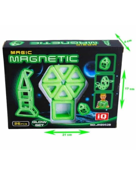 KUT. 26 PCS MANYETİK LEGO SİHİRLİ PARLAYAN