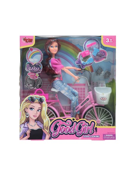 KUT.Aksesuarlı Bisikletli Eklemli Bebek SET 29CM