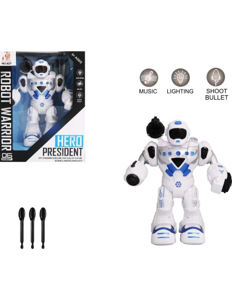 KUT.PİLLİ SESLİ IŞIKLI YÜRÜYEN OK ATAN ROBOT