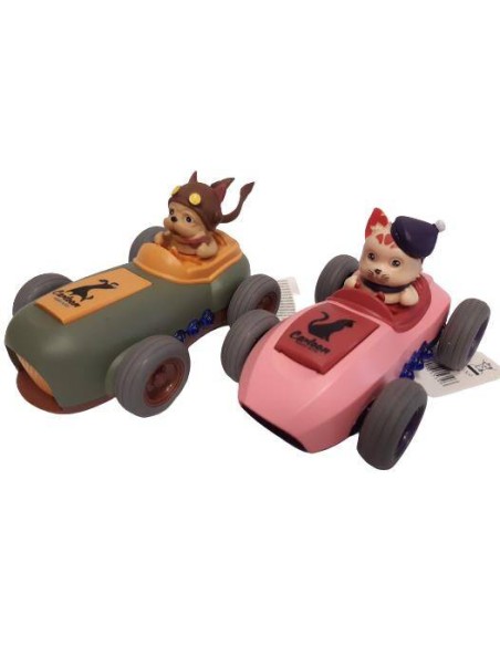 METAL ÇEKBIRAK SESLİ IŞIKLI ÇILGIN KEDİLİ ARABA 11CM