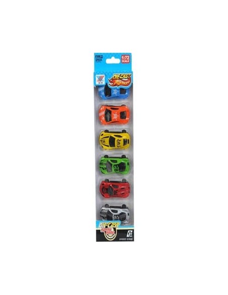 KUT. 6'LI METAL SPOR ARABALAR 7CM