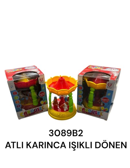 KUT.PİLLİ SESLİ IŞIKLI ATLI KARINCA ÇARP-DÖN