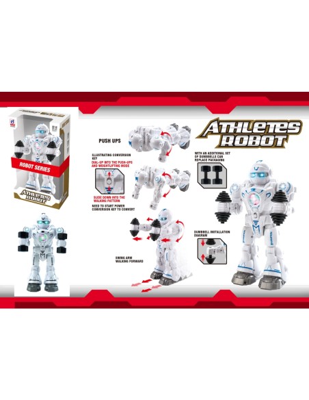 KUT.Pilli Atletik Sporcu Robot Işıklı ve Müzikli Hareketli
