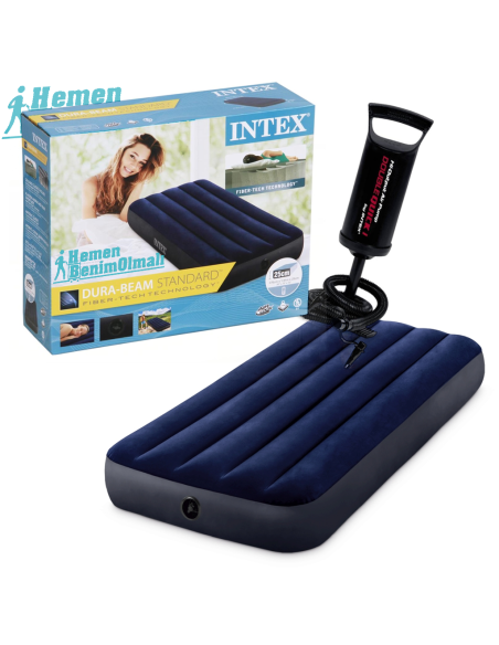 Intex Twin Dura-Beam Klasik Şişme Yatak 76Cx191x25 cm