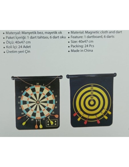 KUT.BEZ MIKNATISLI (MANYETİK) DART İTHAL 43CM*36CM