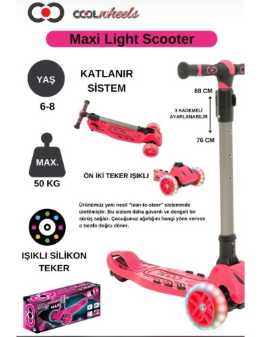 6+ PEMBE 3 TEKER IŞIKLI MAXi TWiST...