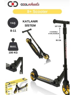 SARI 2 TEKER METAL KATLANIR SCOOTER 2
