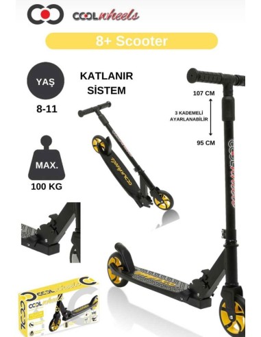 8+ SARI 2 TEKER METAL KATLANIR SCOOTER