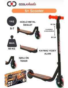 ORANGE 2 TEKER METAL IŞIKLI SCOOTER 2