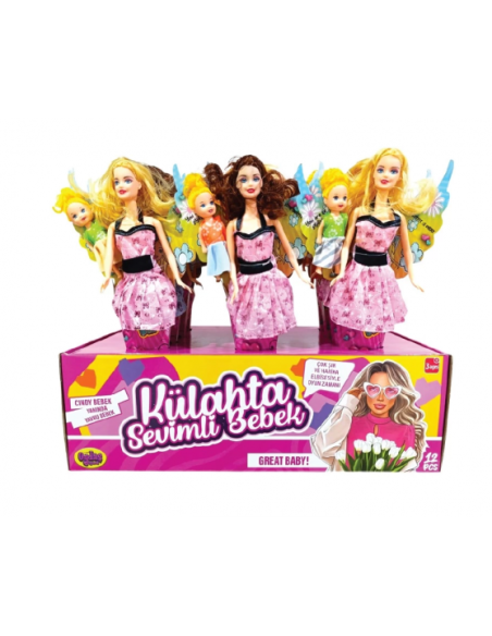 STAND DA KÜLAHDA YAVRULU BARBİE BEBEK