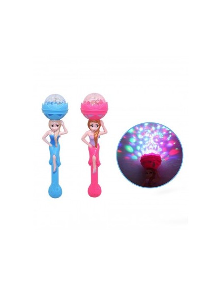 PVC'DE PİLLİ MÜZİKLİ DİSCO IŞIKLI DÖNEN FROZEN  ASA 34CM