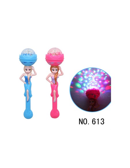 PVC'DE PİLLİ MÜZİKLİ DİSCO IŞIKLI DÖNEN FROZEN  ASA 34CM