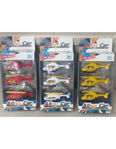 KUT. 3 LÜ METAL HELİKOPTER 7CM