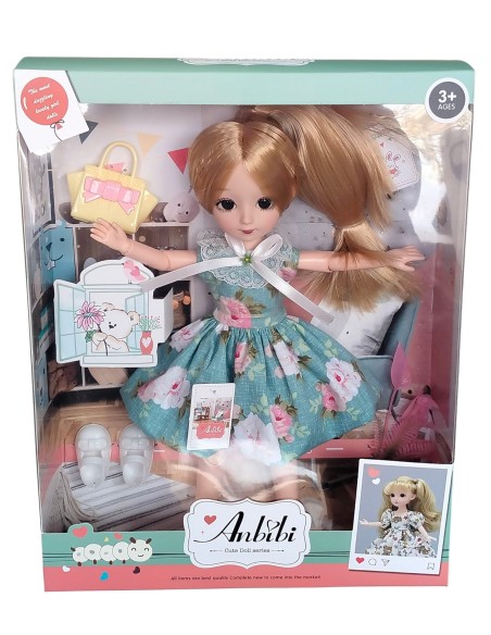 KUT.KALİTELİ BEBEK EKLEMLİ AKSESUARLI SET 30CM