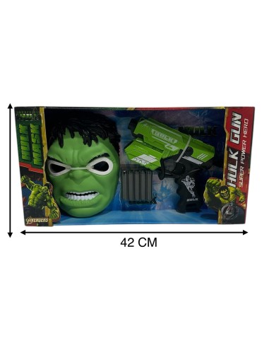 KUT.HULK NERF SİLAH+IŞIKLI MASKE SET