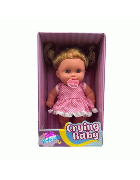 KUT.EMZİĞİ ÇEKİNCE AĞLAYAN SAÇLI ET BEBEK 25CM