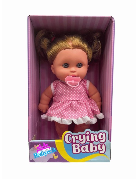 KUT.EMZİĞİ ÇEKİNCE AĞLAYAN SAÇLI ET BEBEK 25CM
