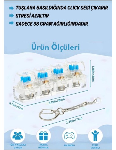 IŞIKLI 4'LÜ KLAVYE DÜĞMELİ ANAHTARLIK