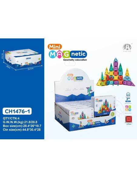 METAL KUT.45 PCS MİNİ MANYETİK BLOKLAR 3.75CM