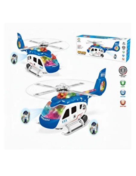 KUT.PİLLİ POLİS HELİKOPTER SESLİ IŞIKLI ÇARP-DÖN 30CM