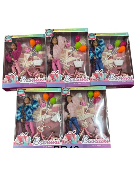 KUT.BARBİE EKLEMLİ BİSİKLET VE BALONLU SET