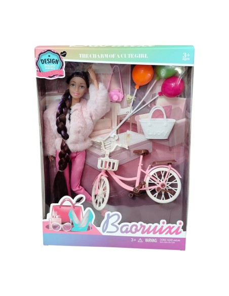 KUT.BARBİE EKLEMLİ BİSİKLET VE BALONLU SET