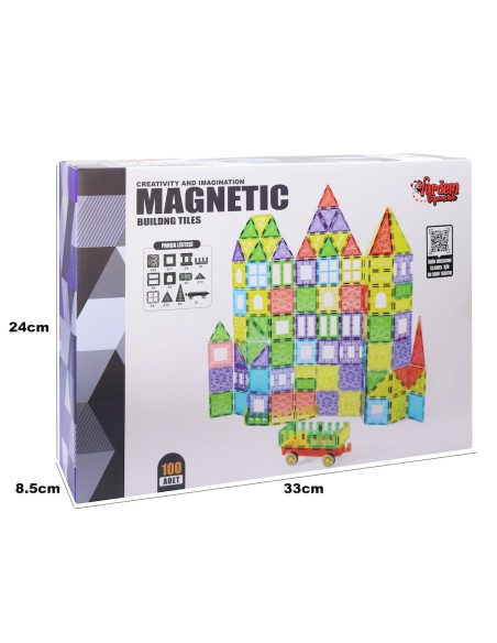 Kut.100 Parça 7,5 Cm Manyetik Yapı Blokları