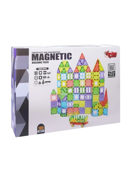 Kut.100 Parça 7,5 Cm Manyetik Yapı Blokları
