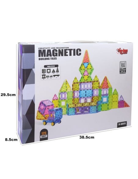 Kut.125 Parça 7,5 Cm Manyetik Yapı Blokları