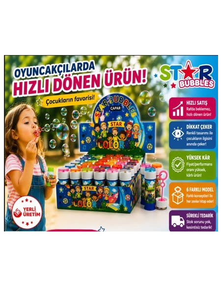 MAVİ KUT. BALONCUK KÖPÜK (KUTU İÇİ: 36 ADET )
