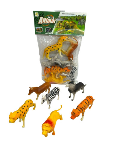 PVC'DE 6 PCS VAHŞİ HAYVANLAR 13CM