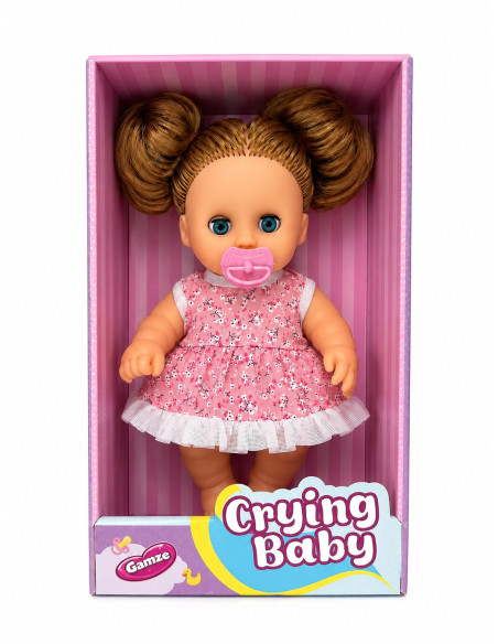 KUT.EMZİĞİ ÇEKİNCE AĞLAYAN SAÇLI ET BEBEK 25CM