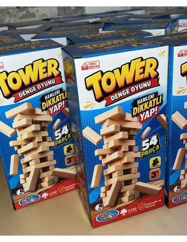 KUT. KALİTELİ AHŞAP JENGA DENGE OYUNU...