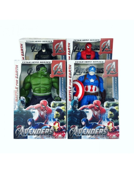 KUT.SPİDERMAN-HULK-BATMAN+ CAPTAİN amerika FİGÜR 4 MODEL
