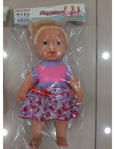 PVC'DE TR KONUŞAN NAZLI ŞAÇLI ET BEBEK 40CM
