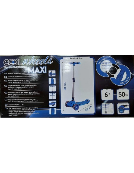 MAVİ 3 TEKER IŞIKLI MAXİ TWİST SCOOTER