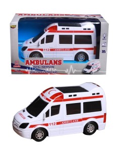 KUT.PİLLİ TR SESLİ 3D IŞIKLI AMBULANS 20CM 2