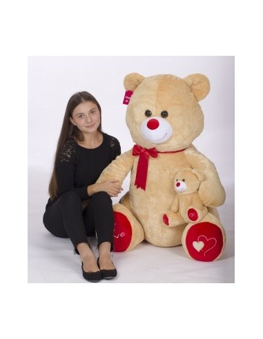 95 CM PELUŞ GÜLEN YAVRULU AYI