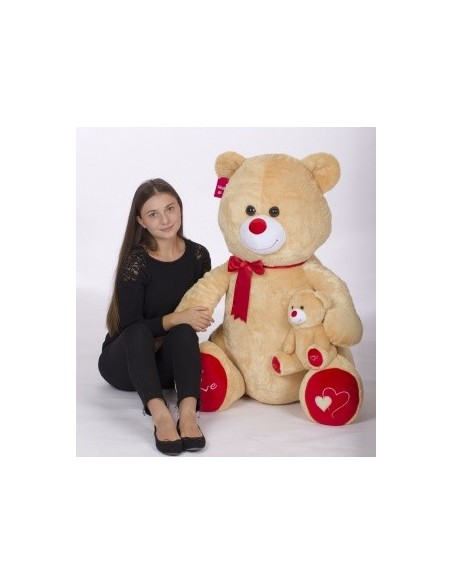 95 CM PELUŞ GÜLEN YAVRULU AYI