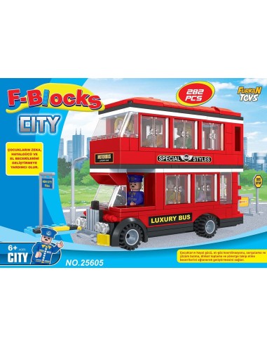 KUT.282 PCS 2 KATLI OTOBÜS LEGO