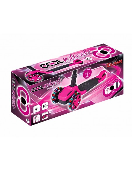 TULPAR PEMBE 3 TEKER IŞIKLI KATLANIR SCOOTER