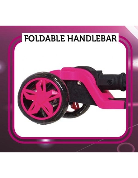 TULPAR PEMBE 3 TEKER IŞIKLI KATLANIR SCOOTER