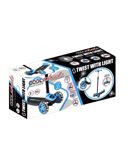 KUT.3 TEKER IŞIKLI TWİST SCOOTER MAVİ