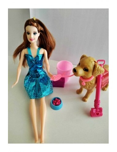KUT.BARBİE BEBEKLİ KAKA YAPAN KÖPEKLİ SET