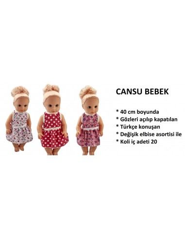 PVC'DE 40 CM TR KONUŞAN CANSU ET BEBEK GÖZLERİ OYNAR
